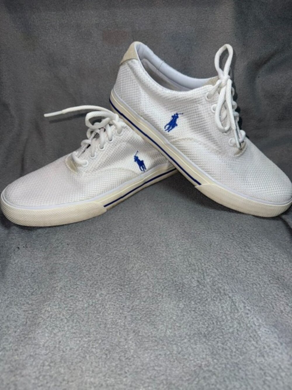 Polo Ralph Lauren Vaughn White Mesh Sneakers Men’s 9D Lace Up Casual Shoes